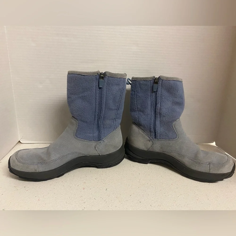 L.L. Bean Women's Steele Blue Suede and Fleece Winter Boots 7